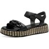 Tamaris Comfort Sandali da Donna Bassi in Pelle con Plateau
