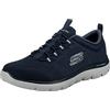 Skechers Uomo Summits Louvin Scarpe da Ginnastica, Navy Mesh/Pu/Trim, 41 EU