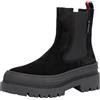 Tommy Jeans Donna Stivaletti Chelsea Foxing Suede in Pelle Scamosciata, Nero (Black), 36