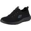 Skechers Donna Summits Top Player Slip-On, Black Knit/Trim, 39.5 EU