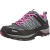 CMP Rigel Low Wmn Trekking Shoe Wp, Scarpe da trekking Donna, Grey-Fuxia-Ice, 43 EU