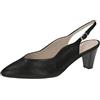 Caprice Décolleté Slingback da Donna in Pelle a Punta, Nero (Black Metallic), 38,5 EU