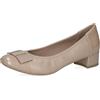 CAPRICE Décolleté da Donna in Vernice con Tacco a Blocco, Beige (Beige Comb I), 36 EU