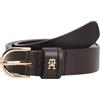 Tommy Hilfiger Donna Cintura Essential Effortless 2,5 cm Cintura in Pelle, Marrone (Fondant Brown), 75 cm