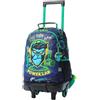 Totto - Zaino Scuola con Ruote, Modello Kong Lab M, Zaino Medio, Capacità 14 L, 2 Scomparti, 2 Tasche Borraccia, Protezione Antiurto, Comode Spalline Regolabili, Colore Blu