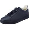 Armani Exchange Scarpe da Ginnastica in Pelle Liscia Blu Scuro