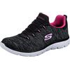 Skechers Donna Summits Quick Getaway Scarpe da ginnastica, Black Mesh/ Pink & Purple Trim, 41 EU