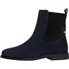 Tommy Hilfiger Donna Stivaletti Chelsea Flag in Pelle Scamosciata, Blu (Space Blue), 36