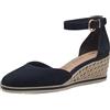 Tamaris Décolleté da donna con zeppa in pelle blu 36 EU