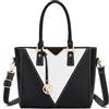 Miss Lulu Borsa Tote Donna Grande, Borse firmate PU Pelle Tracolla a Forma di V, Ampia e Pratica per Viaggio, Università e Lavoro Nero