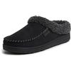 Dearfoams Brendan - Pantofole tipo zoccolo da uomo in memory foam, traspiranti, per interni ed esterni, con calzata ampia, nero, 9-10