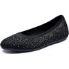 Skechers Women's Cleo 2.0-Glitzy Daze Ballet Flat, Nero, 38 EU