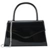 Milisente Borsa da sera da donna con pochette per cocktail e balli, in pelle verniciata (nero), nero