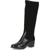 CAPRICE Stivali da donna con tacco a blocco gambale elasticizzato, Nero (Black Comb), 40,5 EU
