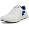 ECCO Scarpe da Golf da Uomo 2025 Core Low-Cut Boa in Pelle Impermeabile Senza Punte, Bianco Virtuale, 10 UK