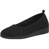 Skechers Ballerine Basse da Donna con Zeppa, Nero, 38 EU