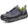 CMP Kids Rigel Low Trekking Shoes Wp, Scarpe da trekking Unisex - Bambini e ragazzi, Graffite-Marine 35UD, 31 EU
