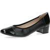 CAPRICE Décolleté da Donna in Vernice con Tacco a Blocco, Nero (Black Comb), 37 EU