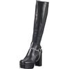 LAMODA Midnight Hour, Stivali Alti al Ginocchio Donna, in Poliuretano Nero, 39 EU