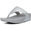 Fitflop Lulu Leather Toepost, Sandali Donna, Argento, 43 EU