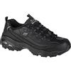 Skechers D'Lites - Fresh Start, Scarpe Donna, Black Black Leather Mesh Charcoal Trim Yellow Bbk, 39.5 EU