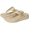Fitflop Sandali da donna F-mode Go Beadie-button Adj. Flatform T/P, platino, 41 EU