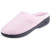 isotoner Pantofole da donna in spugna e raso, con imbottitura in memory foam, per interni ed esterni, comodi sandali piatti, Petalo rosa., Large