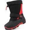 riemot Stivali da Neve Bambina Doposci Bambino Impermeabili per Bambini Caldi Stivali Invernali, Rosso, 35 EU