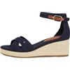 Tommy Hilfiger Donna Espadrillas Wedge Flag Criss-Cross Mid con Cinturino alla Caviglia, Blu (Space Blue), 40