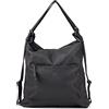 BIBA | Borsa da Donna in Vera Pelle, Zaino Leather Orleans OR1LO, Tracolla Lunga, Chiusura con Cerniera, Pelle Bovina Legittima, Colore Nero
