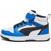 PUMA Puma Rebound V6 Mid Ac+ Ps, Scarpe da ginnastica Unisex - Bambini e ragazzi, Puma White Puma Black Racing Blue, 29 EU