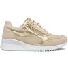 Geox D Haleney a Plateau da Donna, Bianco Sporco Lt Gold, 37 EU