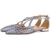 GIOSEPPO Ballerine in Pelle Blu con INTRECCI per Donna LESKOVIC