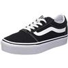 Vans Ward Platform, Scarpe da ginnastica, Donna, (Canvas) Black/White, 37 EU