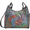Anna by Anuschka, Dipinto a mano in pelle, misura grande, con tasca multipla, Borsa a tracolla Donna