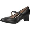 CAPRICE Décolleté da Donna in Pelle con Cinturino, Nero (Black Nappa), 40,5 EU