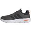 adidas Uomo Cloudfoam Flex Elastic Laces Shoes, Charcoal/Core Black/Pure Orange, 39 1/3 EU