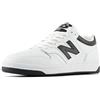 New Balance BB480LBK 480 Uomo, White/Black EU 37