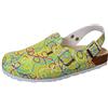 Weeger 41610 - Zoccoli da Lavoro Donna, Verde (Grüngraffiti Grün Graffiti), 43 EU