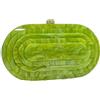 GSYPS - Pochette da sera in acrilico, da donna, a forma di conchiglia, a tracolla, effetto marmo glitterato, Verde C