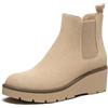 Athlefit Stivaletti Chelsea da donna con zeppa elastica con plateau e suola a capocorda
