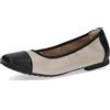 CAPRICE Ballerine da Donna in Pelle, Beige (Cream/Black), 39 EU