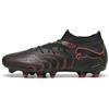 PUMA Scarpe da Calcio Unisex Future 9 Match FG/AG, Nero-Rosso incandescente, Grigio Forte, 42, Puma Nero Rosso Brillante Grigio Forte, 44.5 EU