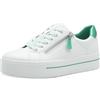 Jana sneaker da donna con suola platform con cerniera Vegan, Bianco (White/ Green), 36 EU