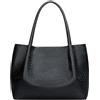 KKXIU Borsa tote da donna in pelle vegana borsa a tracolla alla moda morbida borsa da viaggio, nero