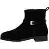 Tommy Hilfiger Donna Stivaletti Buckle Riding in Suede in Pelle Scamosciata, Nero (Black), 39
