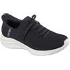 Skechers Ultra Flex 3.0 Elevated MotionSneaker da Donna, Bordo Bianco Lavorato a Maglia Nera, 41 EU