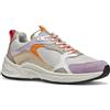 Geox D ZARVIA A - Scarpe da Ginnastica Donna, off White/Lilac,