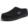 Dearfoams Pantofole da uomo Brendan in microfibra, camoscio, Nero perforato, X-Large Larga