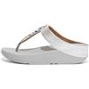 Fitflop Women's Fino Stone Trim Toe-Post Sandals, Argento, 43 EU